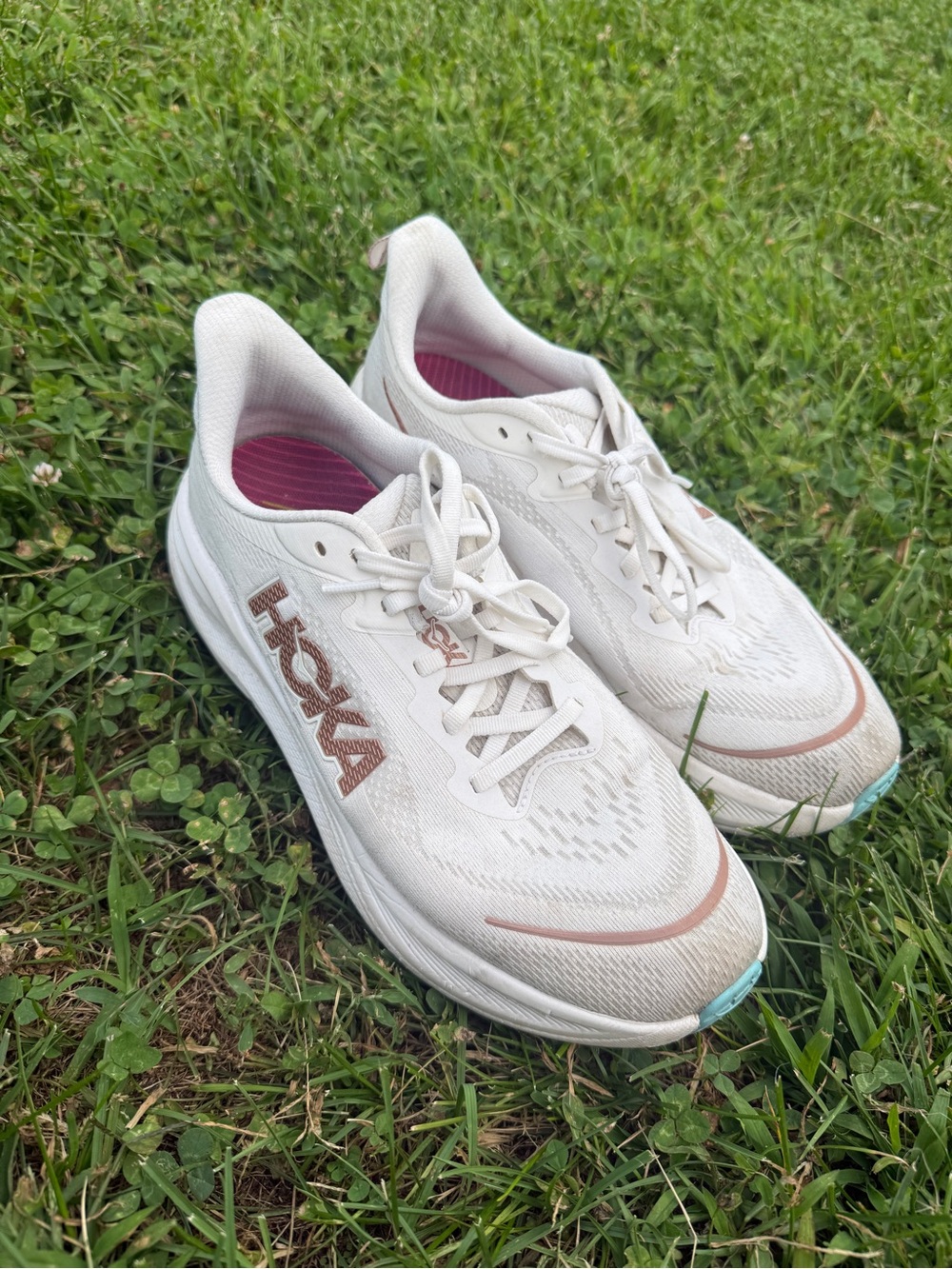 HOKA Women’s Running Shoes Size 10B White Rose Gold